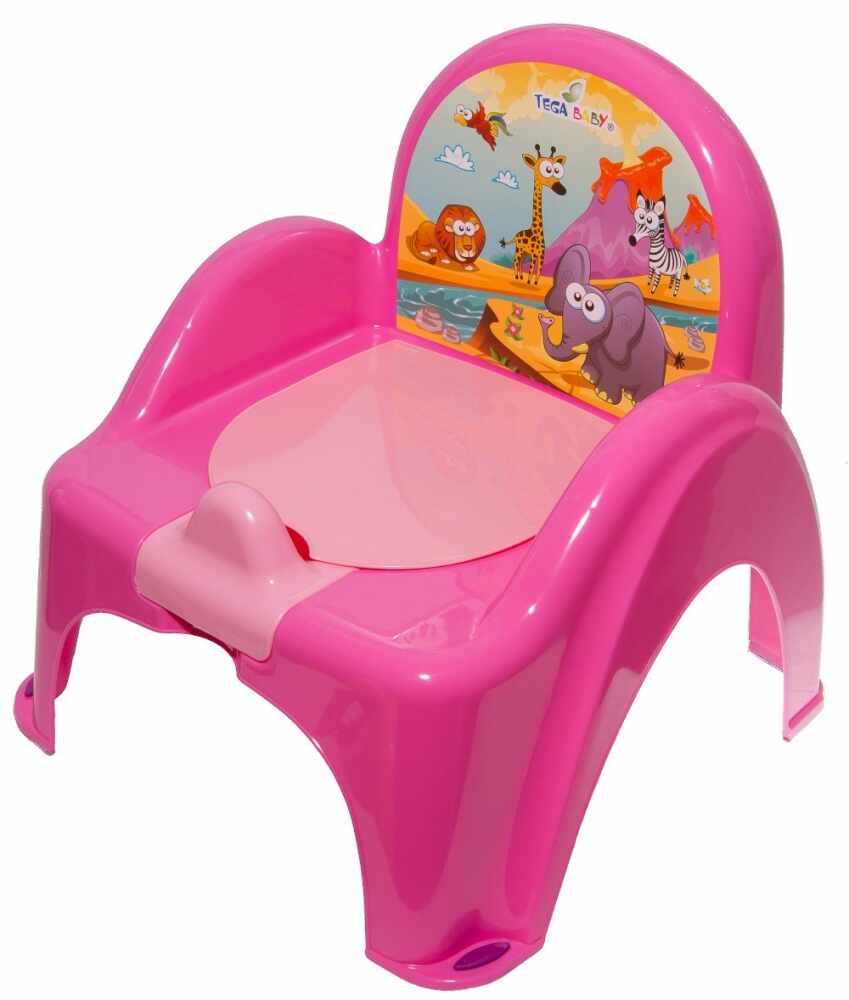 Mini toaleta Tega Baby Safari muzicala roz