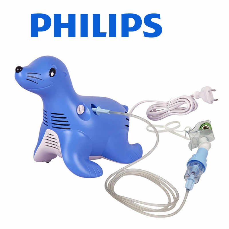 Aparat de aerosoli cu compresor Philips Respironics Sami the Seal, MMAD 2.80m, Design preferat de copii, Sistem Active Venturi, Profesional