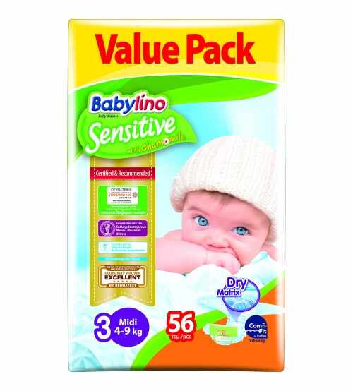 Scutece Babylino Sensitive Economy N3 4-9 kg56buc