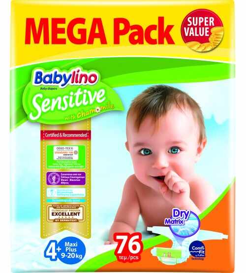 Scutece Babylino Sensitive Megapack Maxi N4+ 76 buc