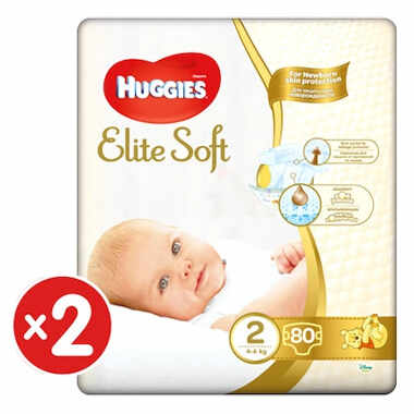 Scutece Huggies Elite Soft 2 ,4-6 kg 160 buc