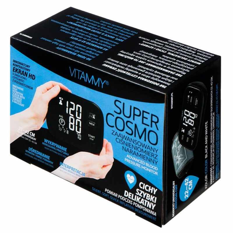 Tensiometru electronic de brat Vitammy Super Cosmo manseta 22-42 cm negru-alb