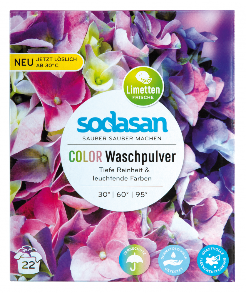 Detergent praf bio pentru rufe albe si colorate Lime 1010g Sodasan