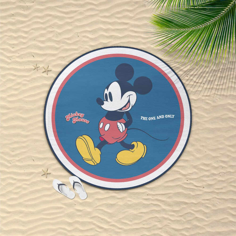 Prosop rotund pentru plaja Mickey Mouse 140 cm