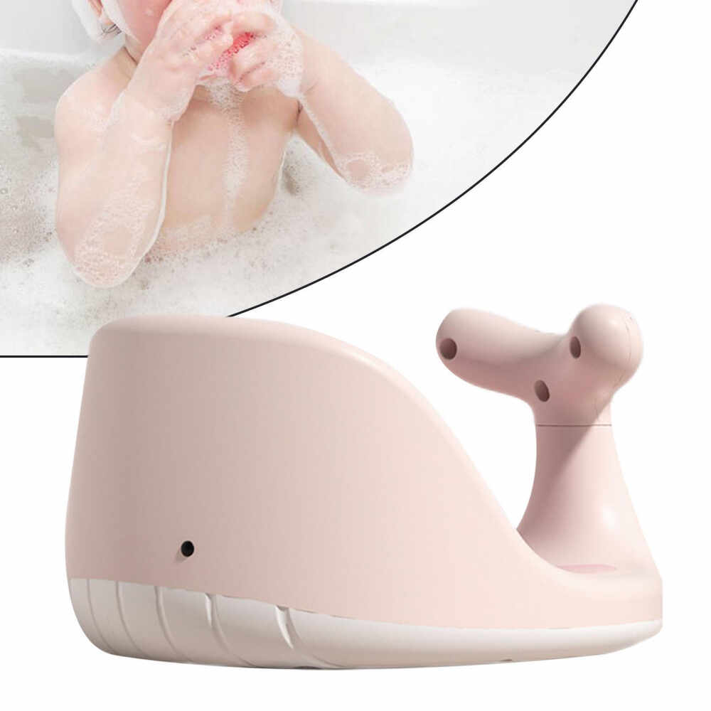 Scaun de baie bebelusi Little Mom Whale Pink