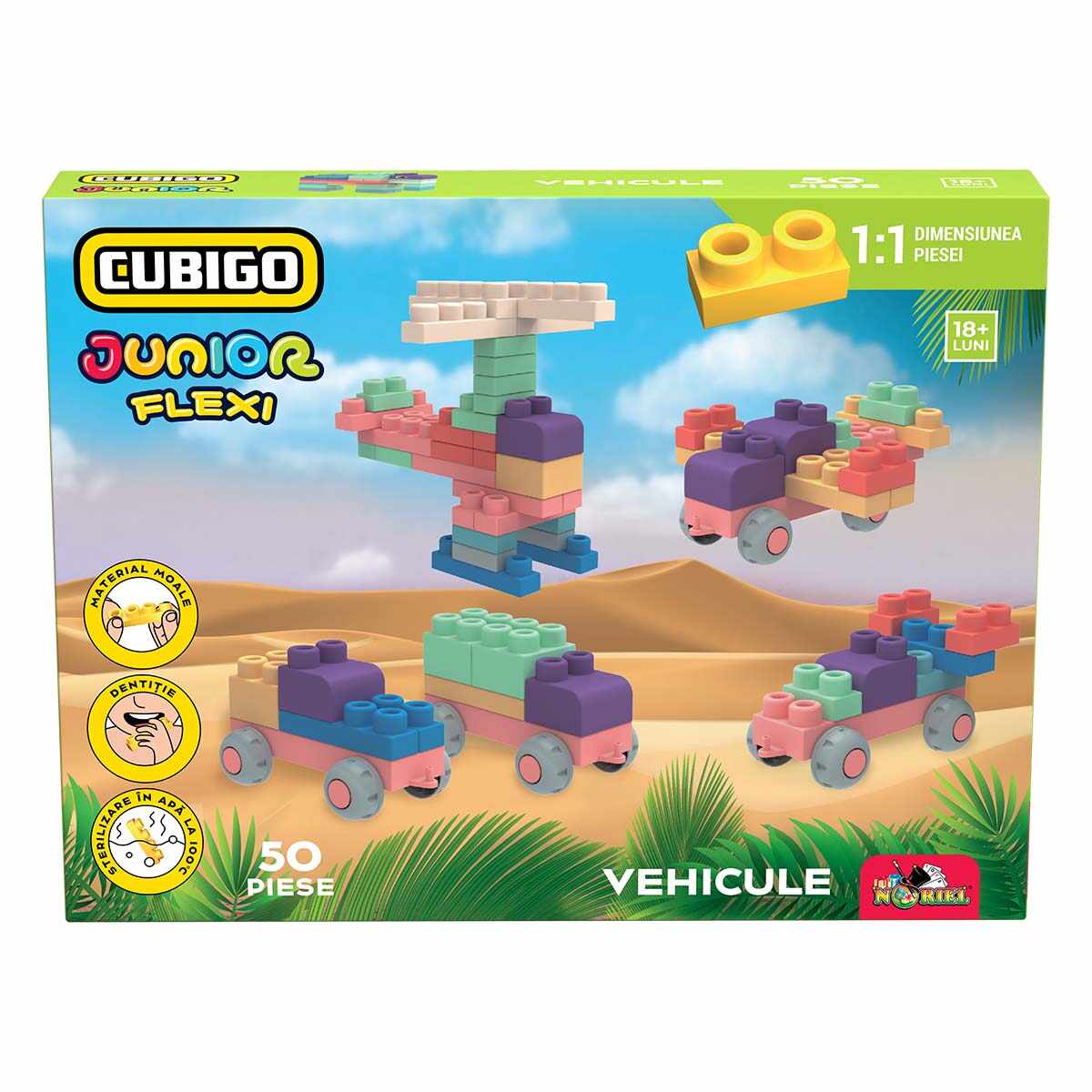 Set de constructie, Cubigo Junior, 50 de cuburi maleabile