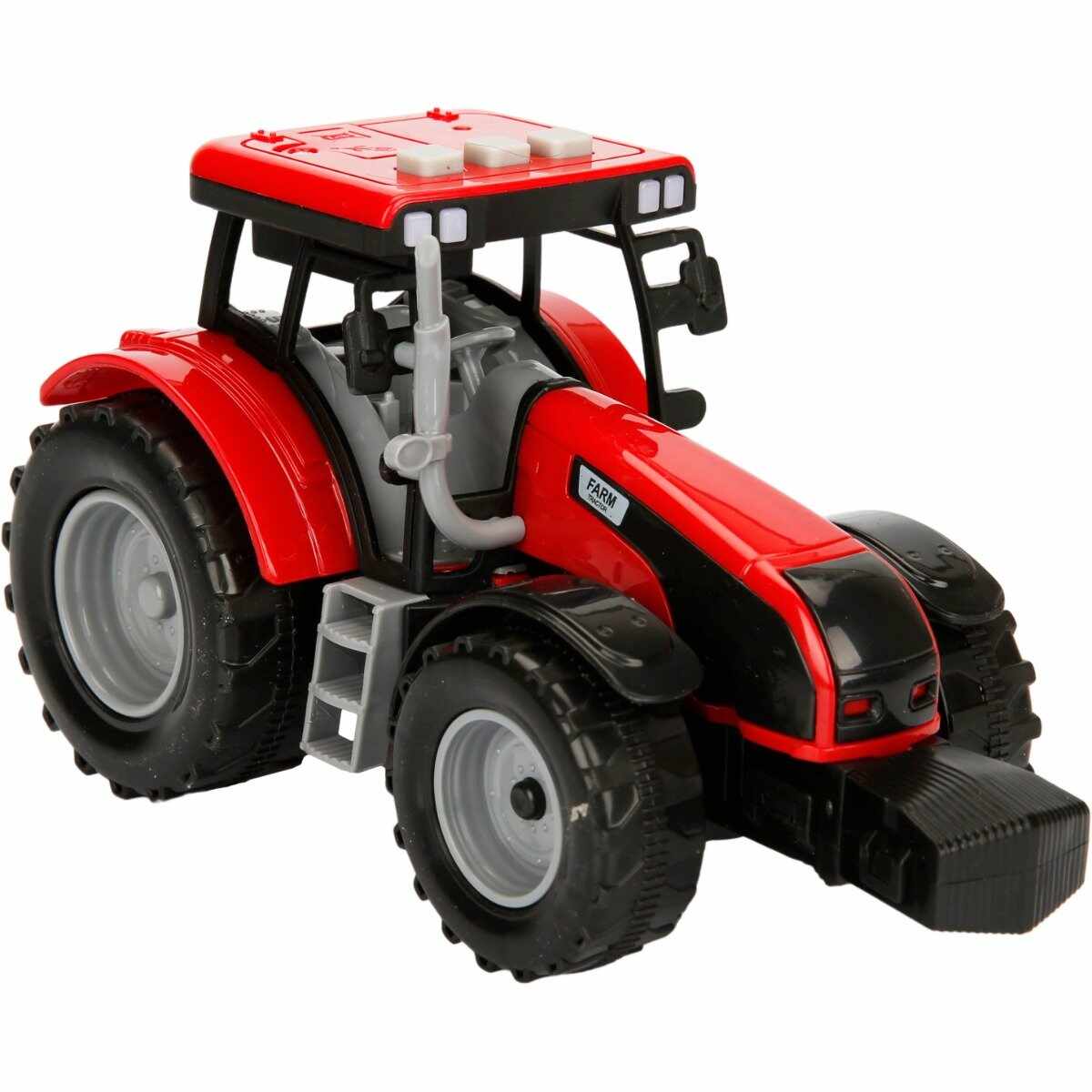 Tractor rosu cu lumini si sunete, Maxx Wheels, 18 cm