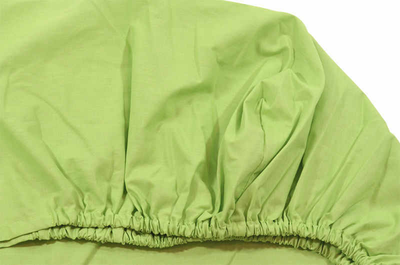 Cearceaf verde KidsDecor cu elastic din bumbac 90 x 200 cm