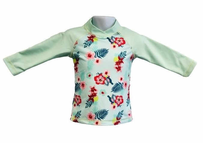 Bluza Copii Maneca Lunga, Anti-Iritatii, Protectie Soare UPF50+, Floral Mint, Marimea 0