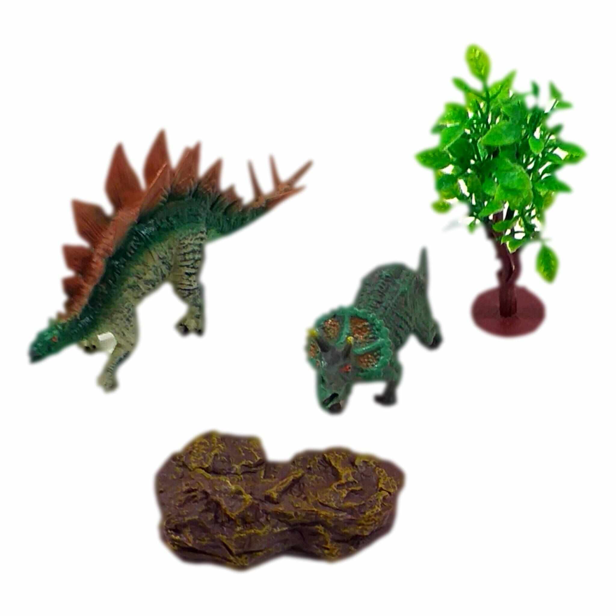Set 2 Figurine Dinozauri, Aspect Realist, Accesorii Jurassic World, accesoriu roca