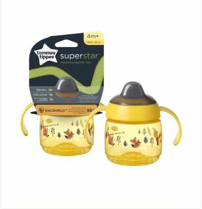 Cana Tommee Tippee Sippee cu protectie Bacshield si capac 190 ml Galben