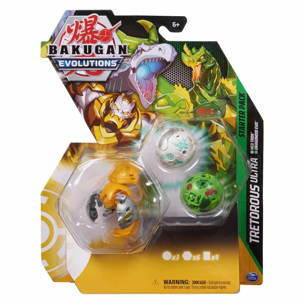 Figurina Bakugan Evolutions, Starter Pack 3 piese, Tretorous Ultra, S4, 20138098