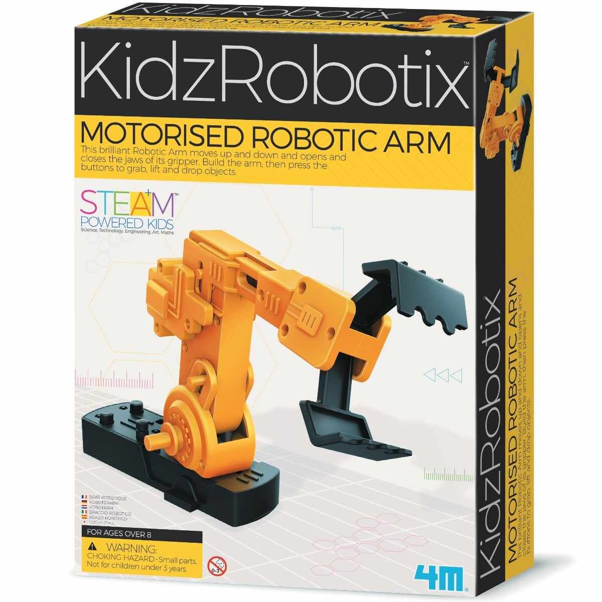 Kit constructie robot, 4M, Motorised Robotic Arm, Kidz Robotix