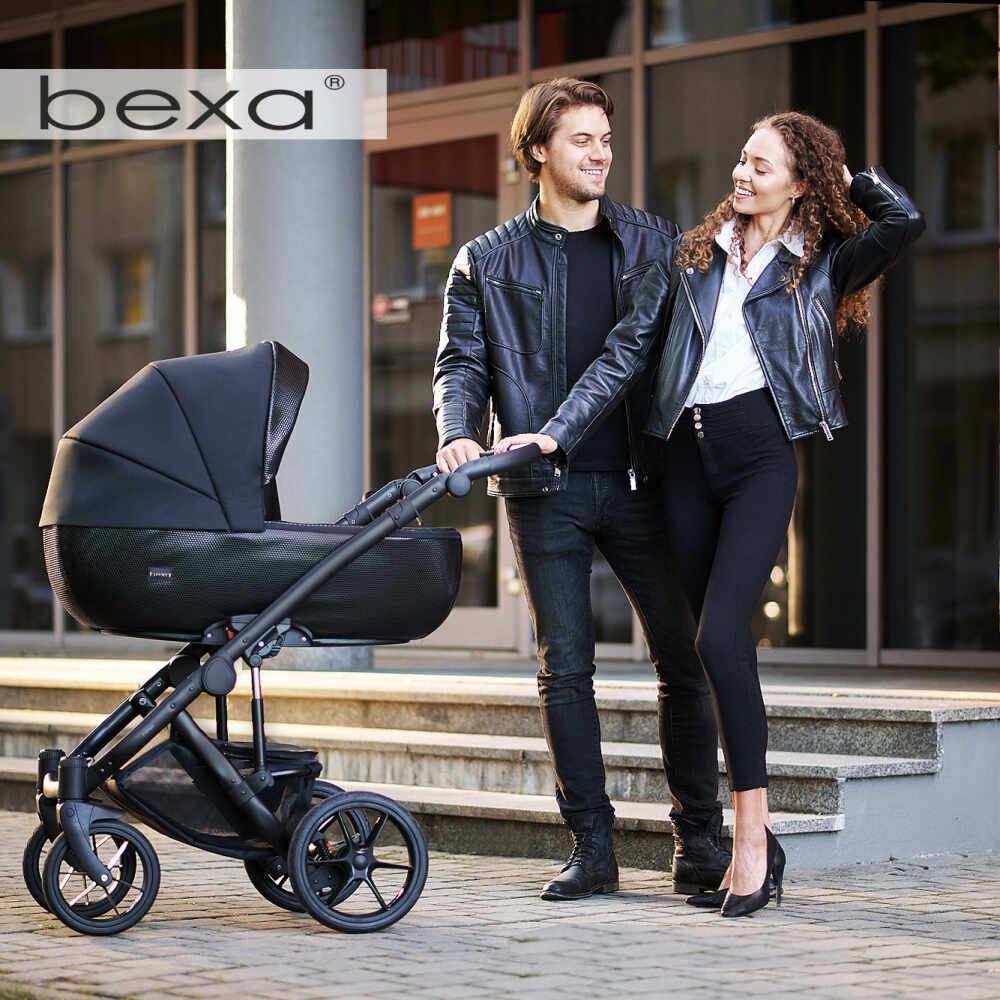 Carucior copii 3 in 1 reversibil complet accesorizat 0-36 luni Bexa Air Pro Black Gold Mat