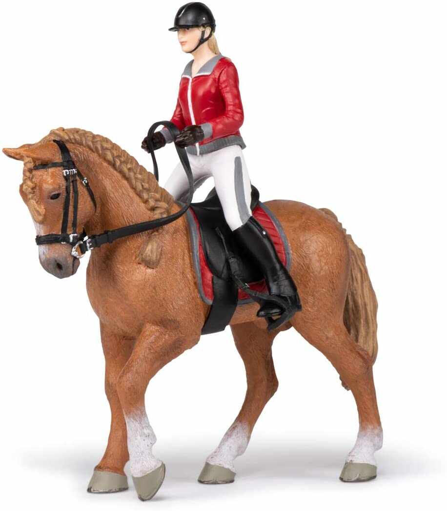 Figurina - Walking Horse with Riding Girl | Papo