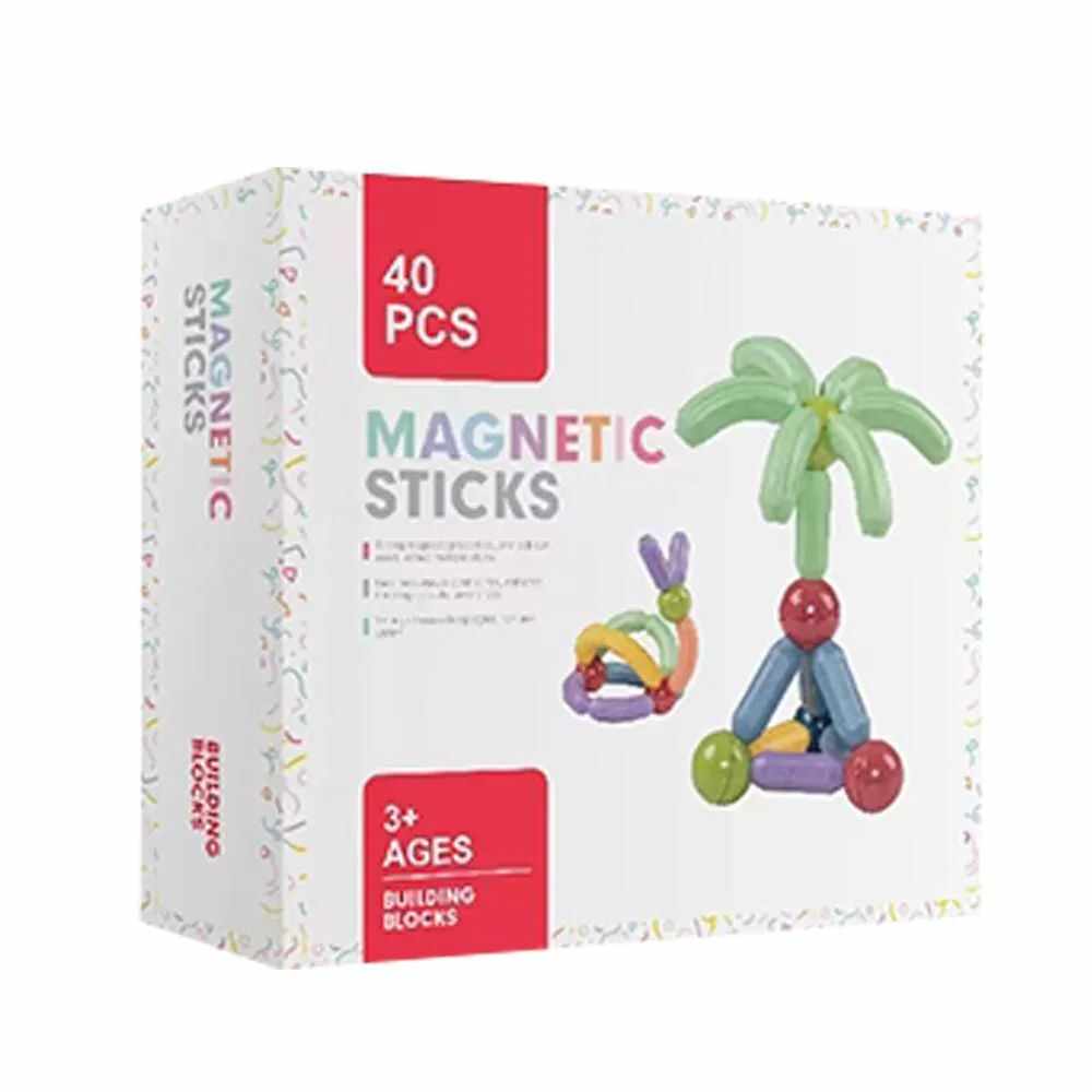 Joc de constructie cu magneti Ocie Magnetic Sticks 40 piese