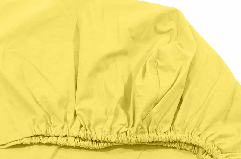 Cearceaf galben KidsDecor cu elastic din bumbac 80 x 160 cm