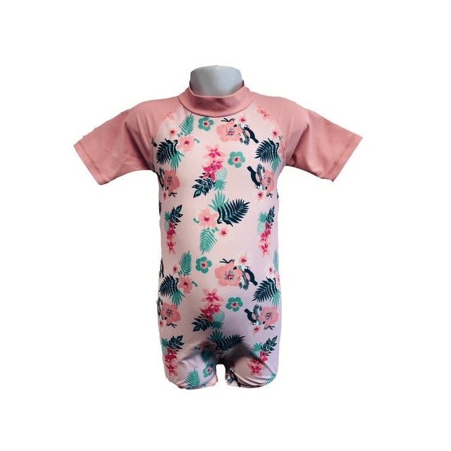 Costume de Baie Inot pentru bebelusi si copii, Protectie Soare UPF50+, Floral Pink, Marimea 00