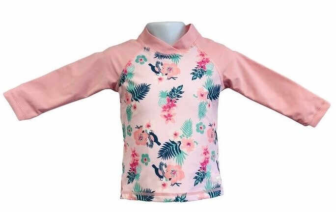 Bluza Copii Maneca Lunga, Anti-Iritatii, Protectie Soare UPF50+, Floral Pink, Marimea 2
