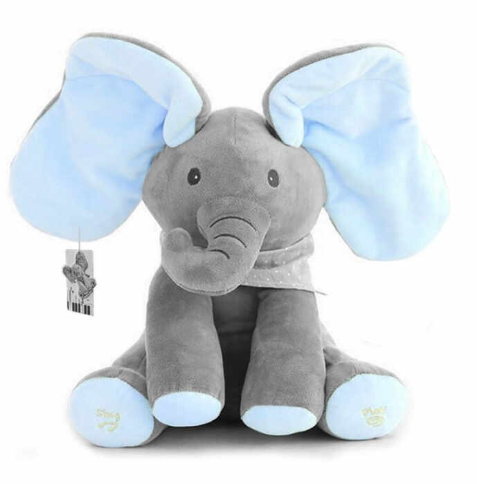 Elefantul interactiv Peek-a-Boo Bleu