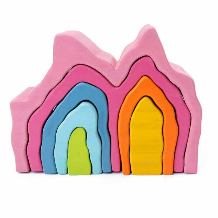 Joc lemn Montessori Curcubeu Rainbow Mountain
