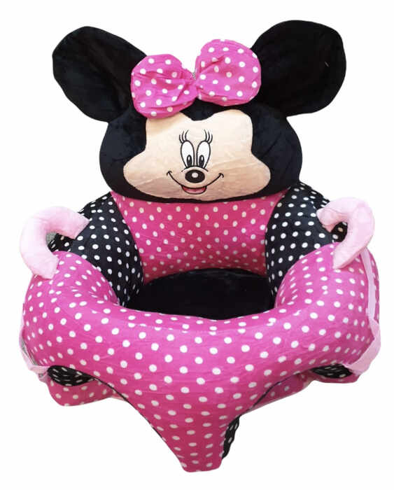 Fotoliu bebe cu spatar - Minnie Mouse 3D, roz, din plus