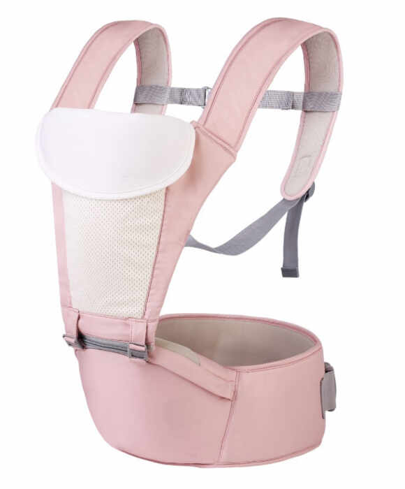 Marsupiu ergonomic cu scaunel de sustinere, MD2001, roz