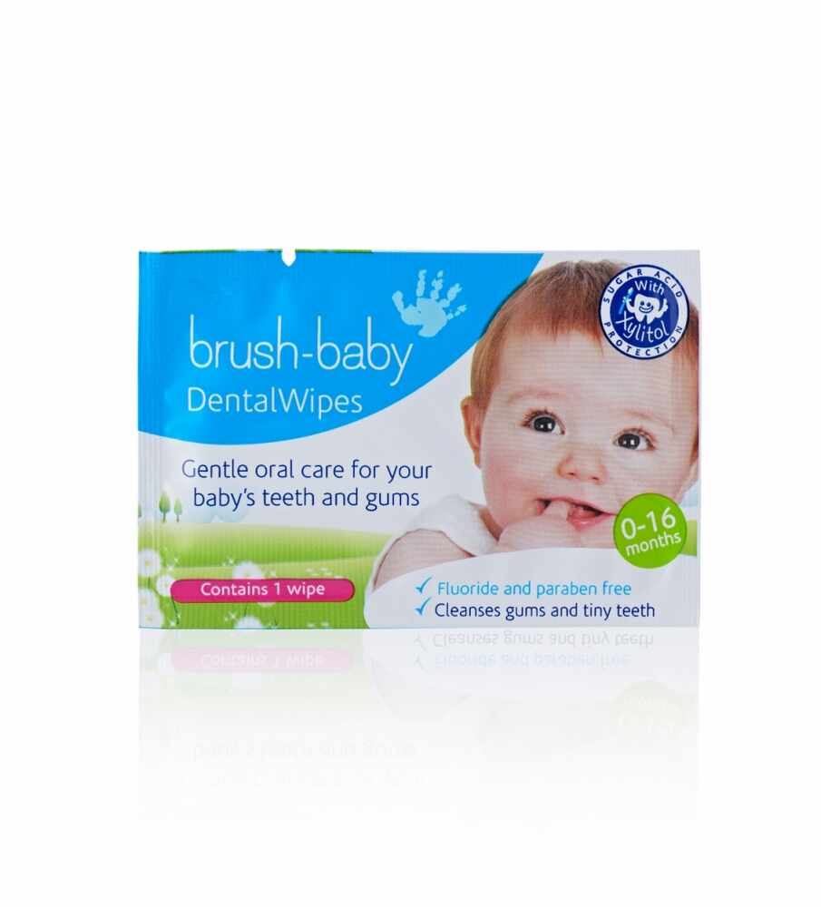 Servetele umede pentru igiena gingiilor 0-16 luni 28 buc Brush Baby