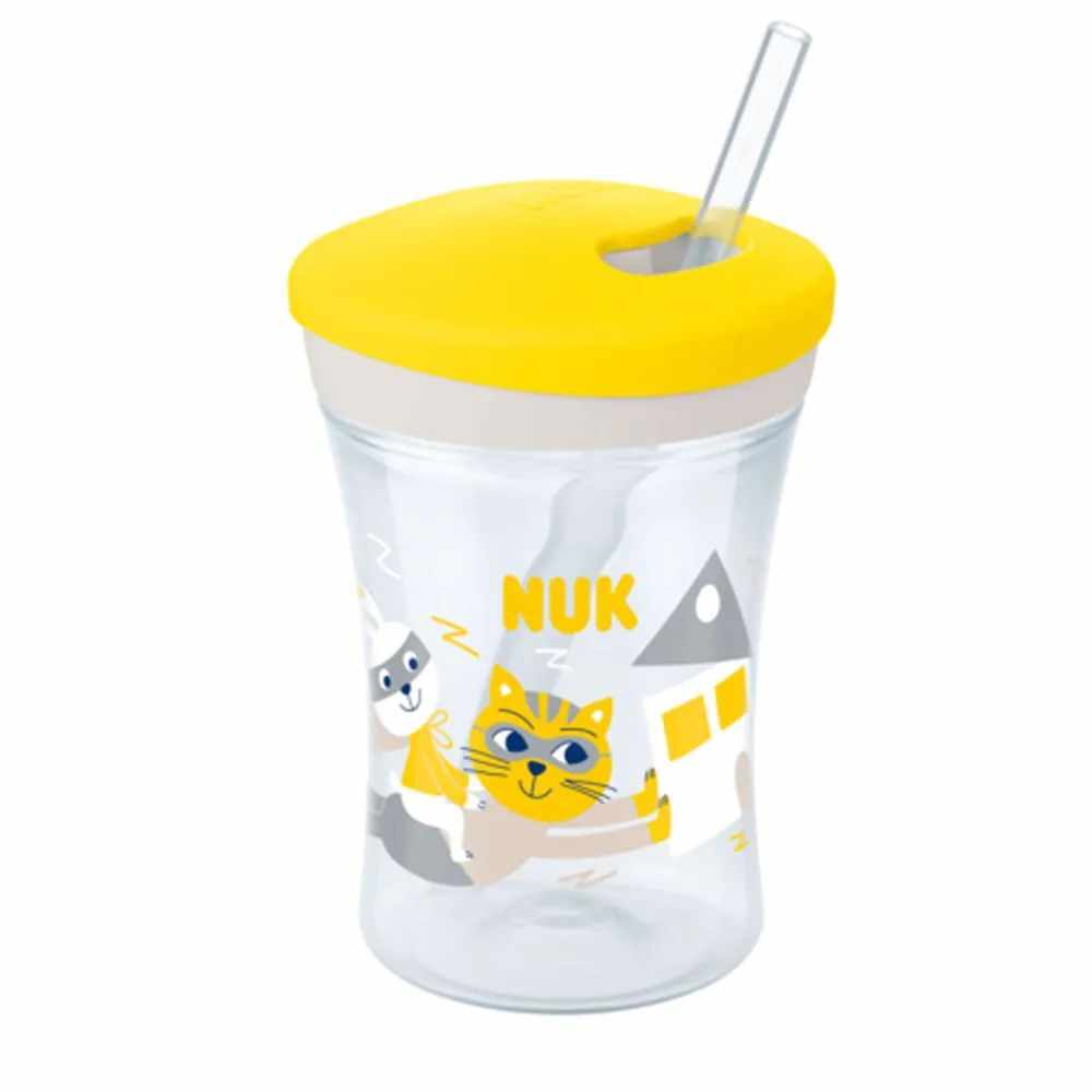 Canita cu pai Nuk Active Cup Yellow 230 ml