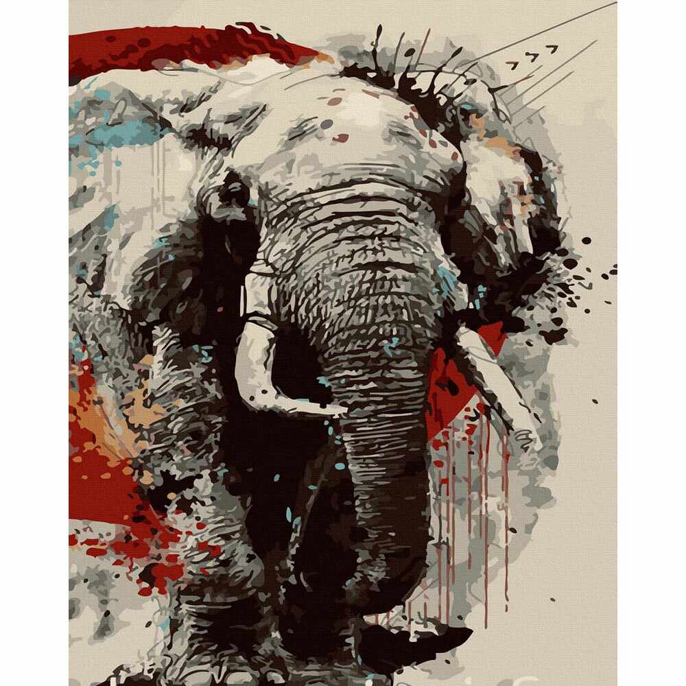 Set Pictura pe numere, Acuarello, Elefant India 