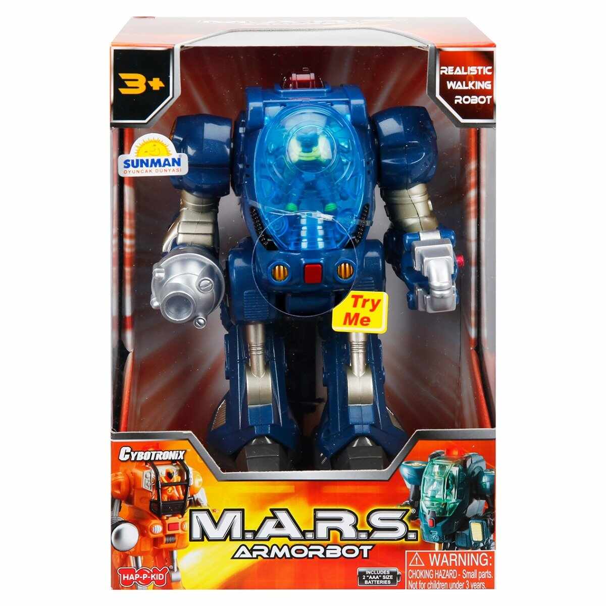 Robot blindat cu lumini si sunete, Happy Kid, M.A.R.S. 18 cm, Albastru