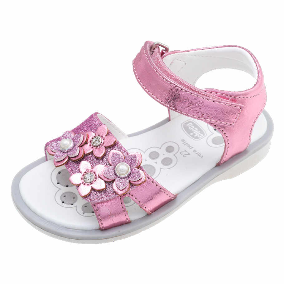 Sandale copii Chicco Cetra, roz cu model, 61654