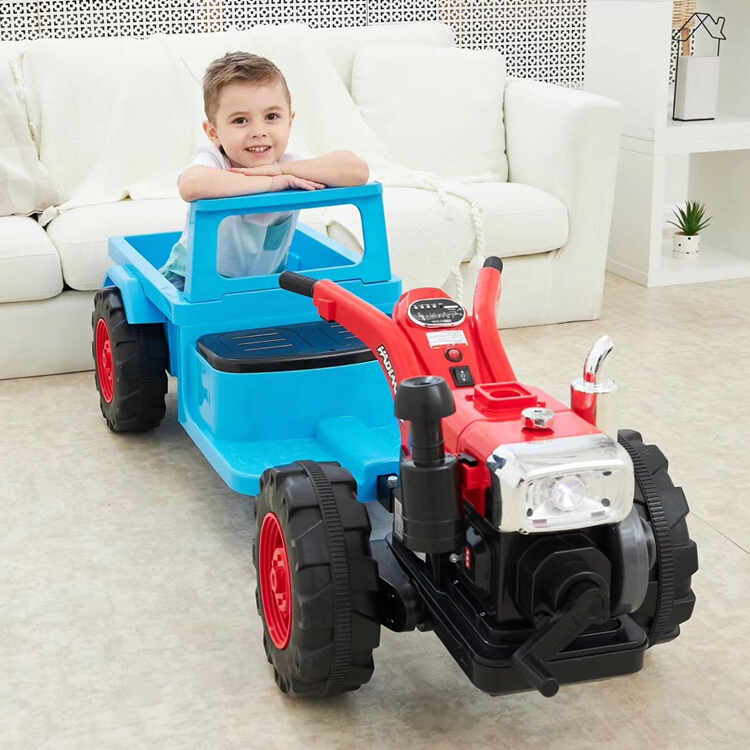 Tractor cu pedale si Remorca Manini, Micul Fermier XL, culoare albastru