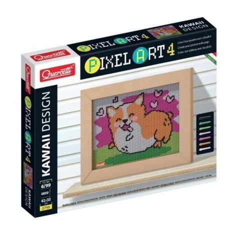 Joc Pixel Art Kawaii 4 planse Design Corgi, 6-99 ani, Quercetti Q00799