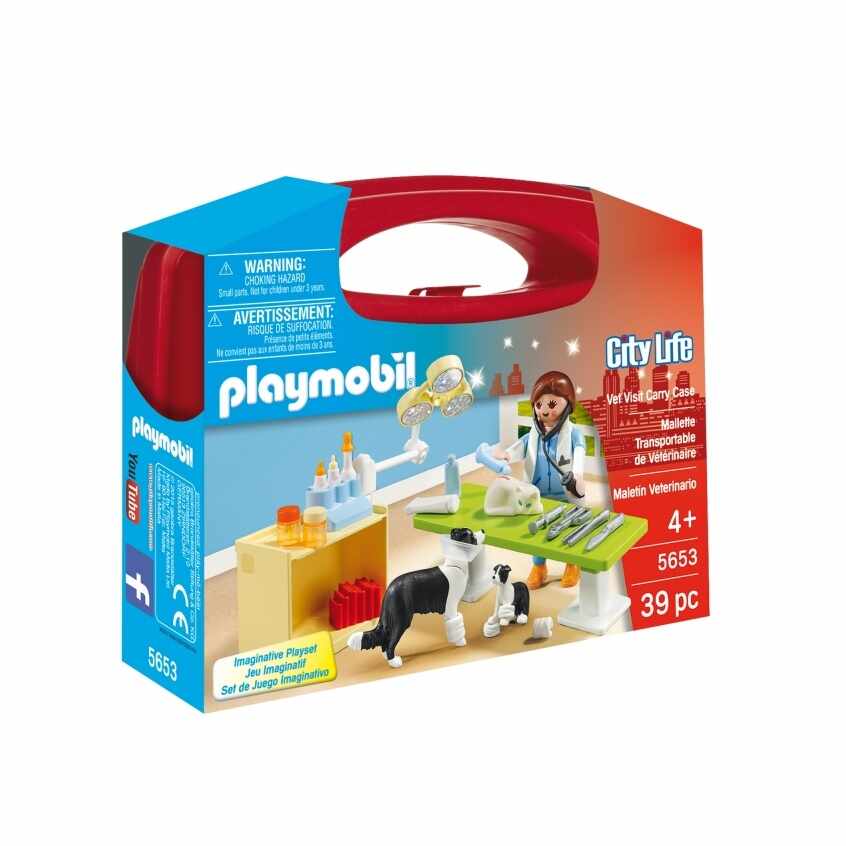 Playmobil PM5653 Set Portabil In Vizita la Veterinar