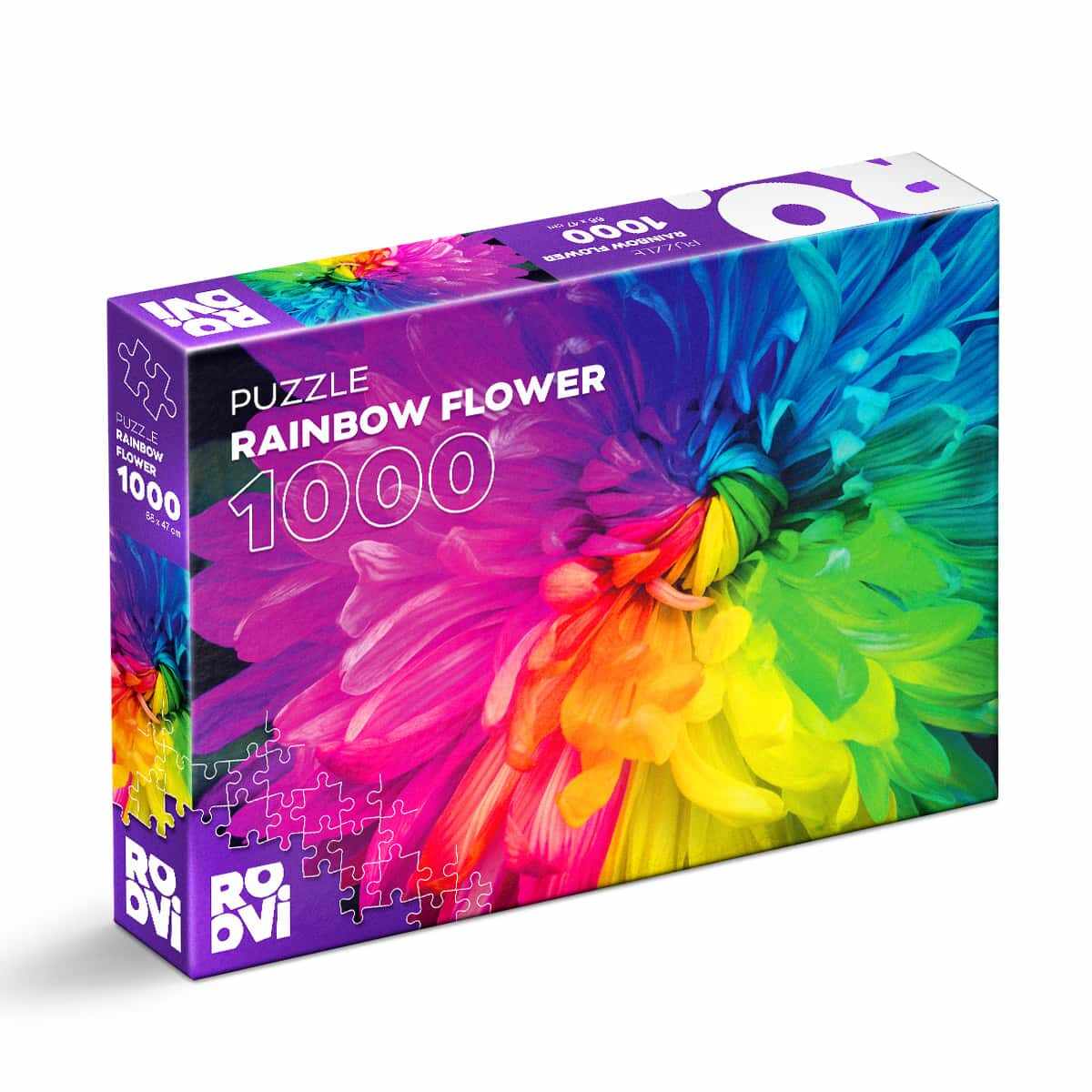 Puzzle Rainbow Flower - Puzzle adulți 1000 piese - High Difficulty