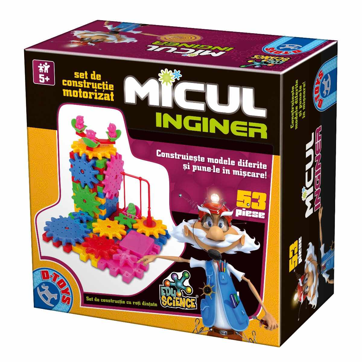 Micul Inginer - 53 piese - Set de construcție motorizat - Joc EduScience