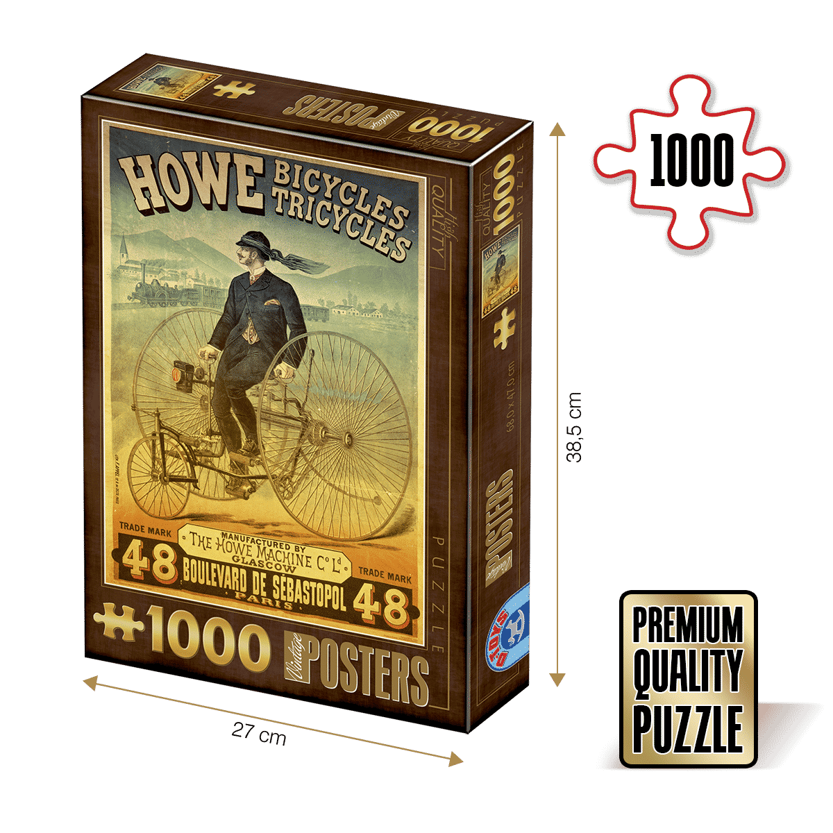 Puzzle Howe Bicycles Tricycles - Puzzle adulți 1000 piese - Vintage Posters