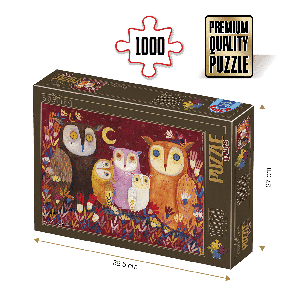 Puzzle Kürti Andrea - Puzzle adulți 1000 piese - Owls/Familie de Bufnițe