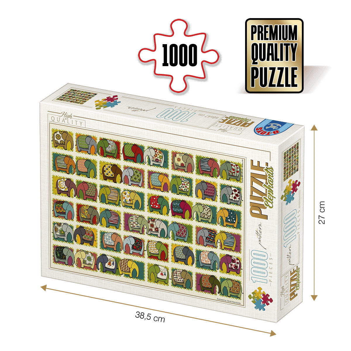 Puzzle Pattern Elephants / Elefanți - Puzzle adulți 1000 piese