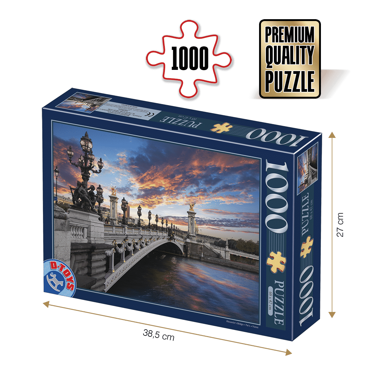 Puzzle Podul Alexandru al III-lea, Paris - Puzzle adulți 1000 piese - Peisaje de zi