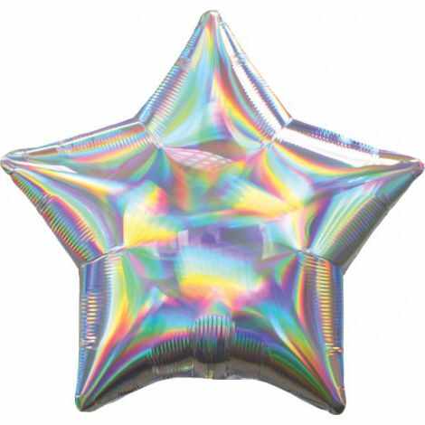 Balon stea argintiu iridescent