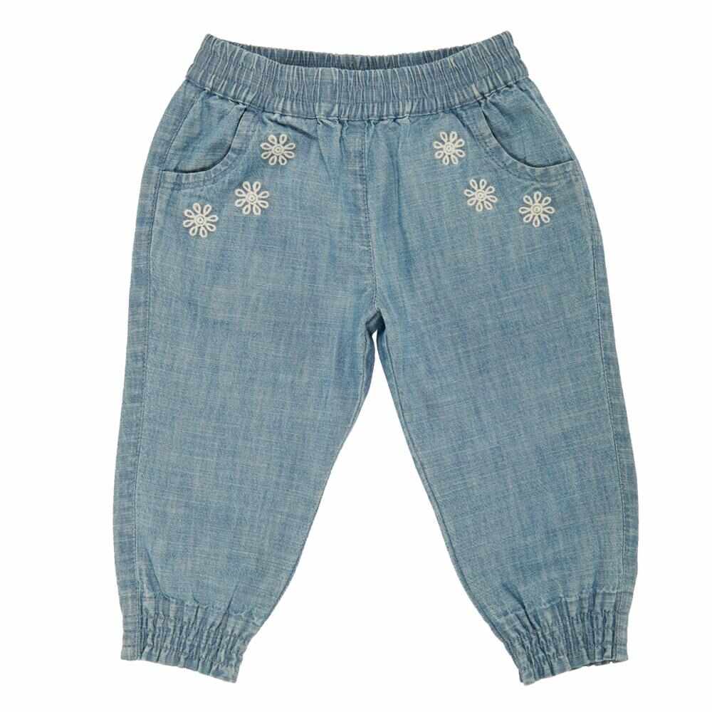 Pantaloni copii Chicco, denim,albastru deschis, fete