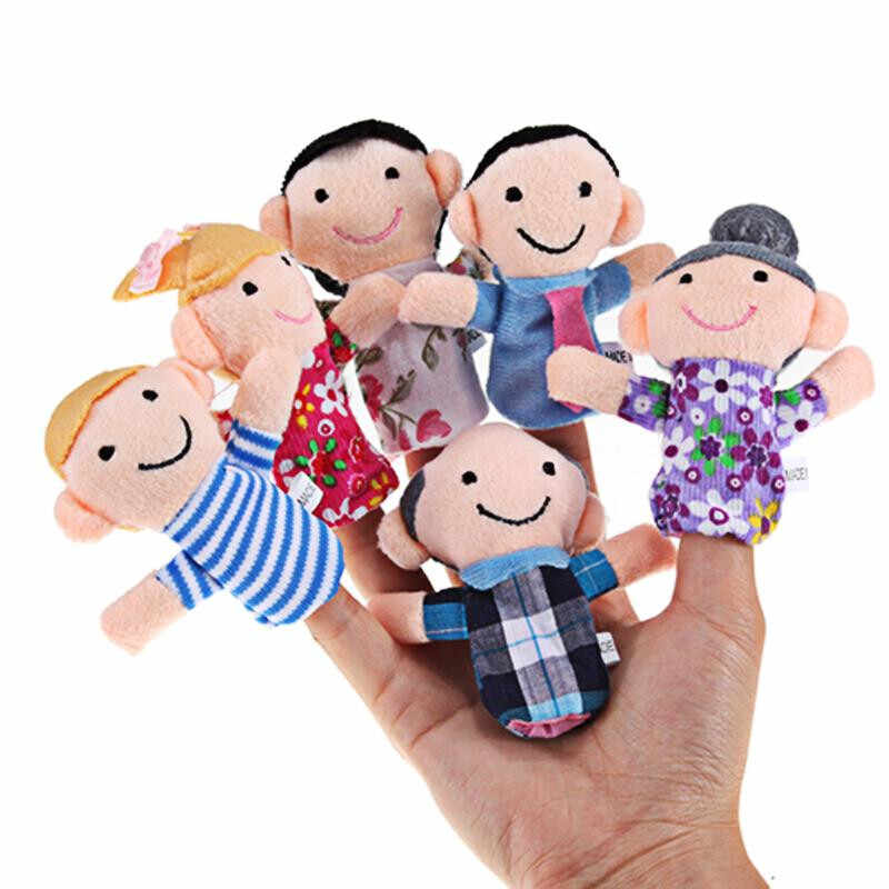 Set de 6 marionete pentru degete - familie Drool