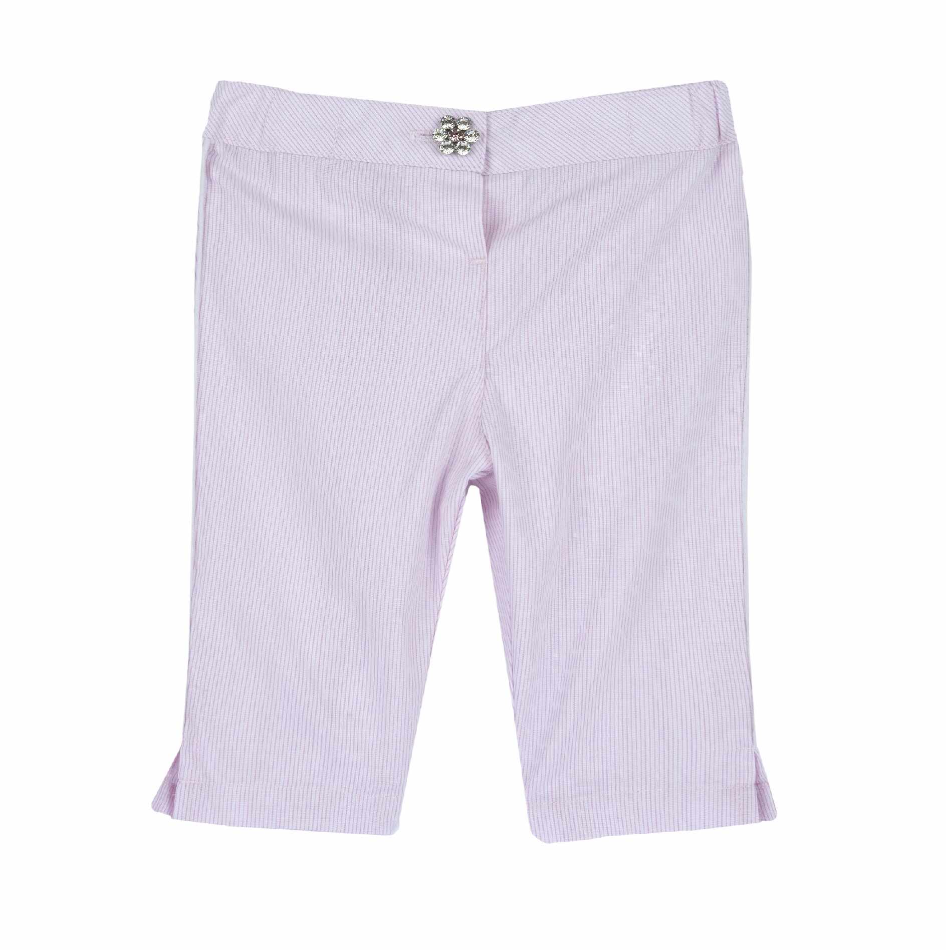 Pantaloni copii Chicco din poplin, alb cu roz, 08824-64MFCO
