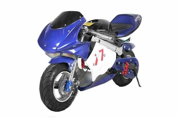 Motocicleta electrica pentru copii NITRO Eco Pocket Bike 1000W Albastru