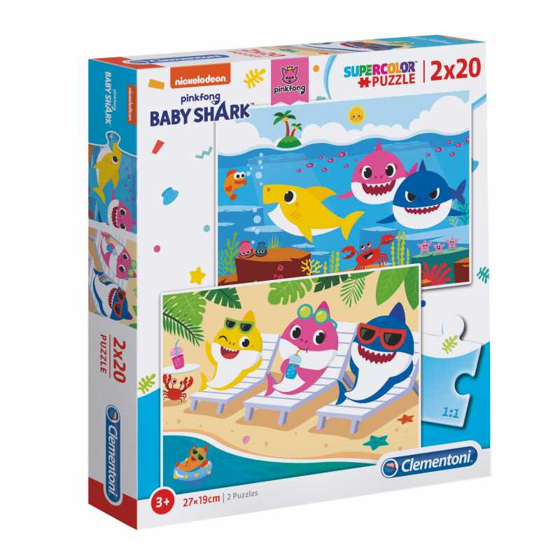 Puzzle 2x20 piese Clementoni Baby Shark