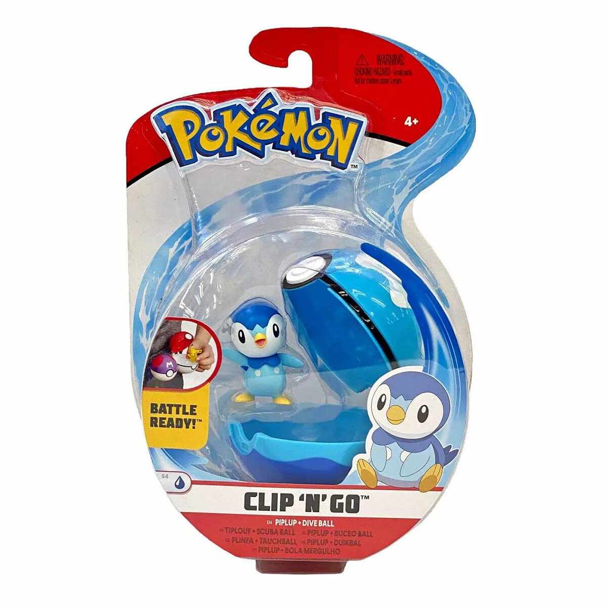 Figurina in bila Clip N Go Pokemon S2 - Piplup si Dive Ball
