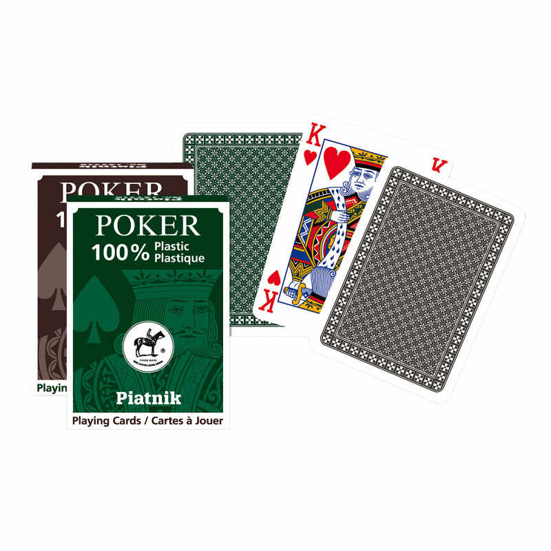 Pachet carti de joc - Poker 100% Plastic, doua culori | Piatnik