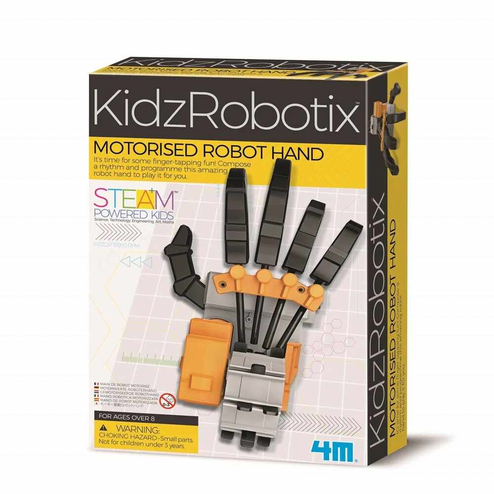 Kit constructie robot - Kids Robotix - Motorised Robot Hand | 4M